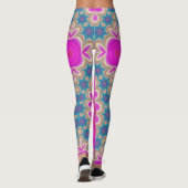 Retro Floral Mandala Psychedelic Flower Power Leggings (Achterkant)