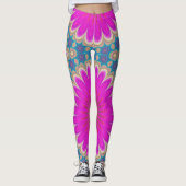 Retro Floral Mandala Psychedelic Flower Power Leggings (Voorkant)