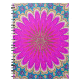 Retro Floral Mandala Psychedelic Flower Power Notitieboek
