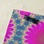 Retro Floral Mandala Psychedelic Flower Power Strandlaken (In situ)