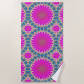 Retro Floral Mandala Psychedelic Flower Power Strandlaken (Voorkant)