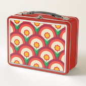 Retro Floral Metal Lunchbox (Voorkant)