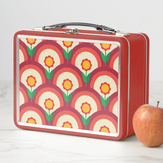 Retro Floral Metal Lunchbox (In situ)