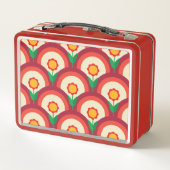 Retro Floral Metal Lunchbox (Achterkant)