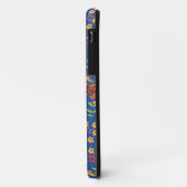 Retro Floral Miniprint op Blue iPhone 5/5s Hoesje (Achterkant/links)