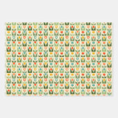 Retro Floral Modernist Wrapping Paper Set (Voorkant 3)