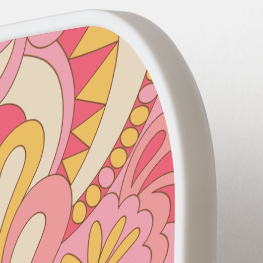 Retro Floral Monogram Girly Pickleball Paddle (Links Detail)