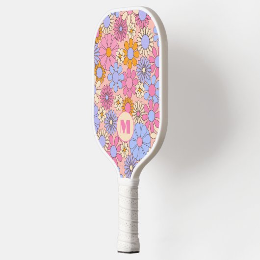 Retro Floral Monogram Pickleball Paddle  (Links)