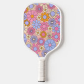 Retro Floral Monogram Pickleball Paddle (Achterkant)
