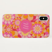 Retro Floral Monogrammed iPhone/iPad case (Achterkant (horizontaal))
