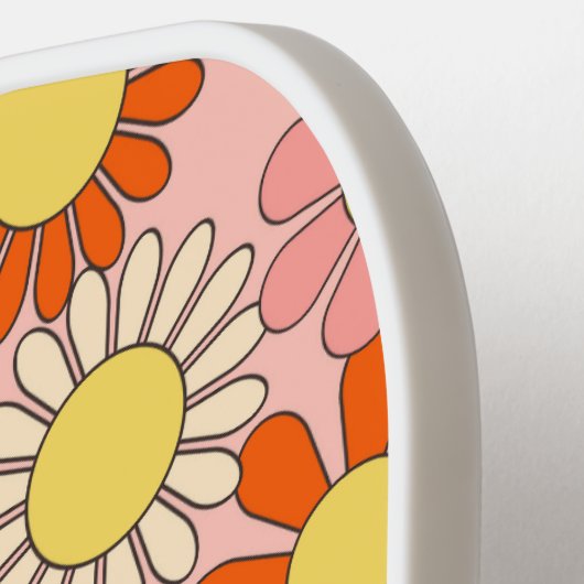 Retro Floral Monogrammed Pickleball Paddle  (Links Detail)