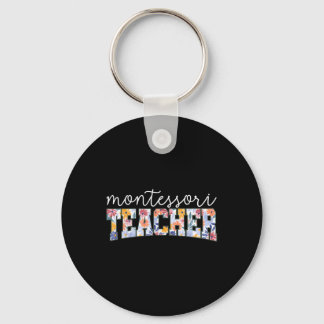 Retro Floral Montessori Leraar Instructeur Onderwi Sleutelhanger