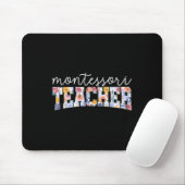 Retro Floral Montessori Teacher Instructor Educato Muismat (Met muis)