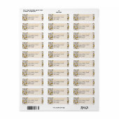 Retro Floral mosterd retouradres Etiket (Full Sheet)