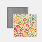 Retro. Floral motifs Magneet (Voorkant / Achterkant)