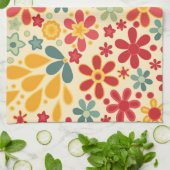 Retro. Floral motifs Theedoek (Gevouwen)