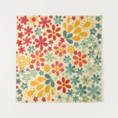 Retro. Floral motifs Wandkleed (Voorkant (horizontaal))