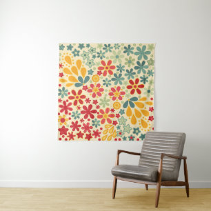 Retro. Floral motifs Wandkleed