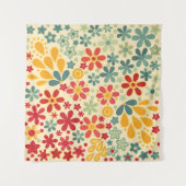 Retro. Floral motifs Wandkleed (Voorkant)
