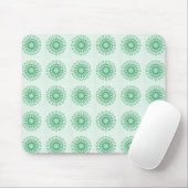Retro Floral Mousepad, Green Muismat (Met muis)