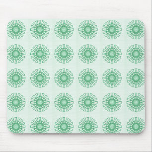 Retro Floral Mousepad, Green Muismat