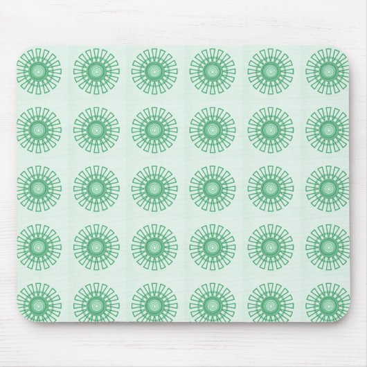 Retro Floral Mousepad, Green Muismat (Voorkant)