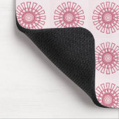 Retro Floral Mousepad, Magenta Muismat (Hoek)