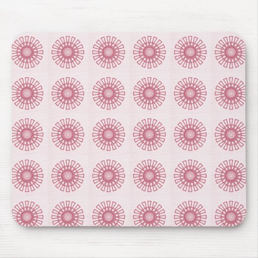 Retro Floral Mousepad, Magenta Muismat (Voorkant)
