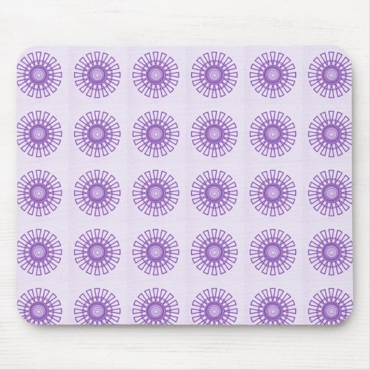 Retro Floral Mousepad, Violet Muismat (Voorkant)