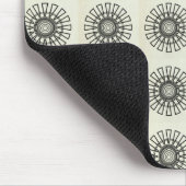 Retro Floral Mousepad, zwart Muismat (Hoek)