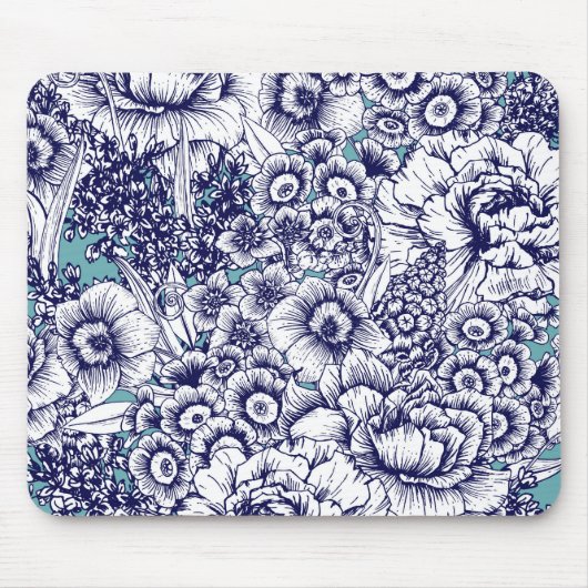 Retro Floral Muismat (Voorkant)