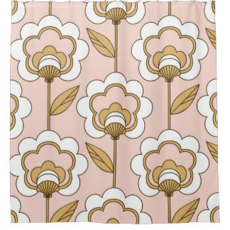 Retro floral: naadloos patroon. douchegordijn