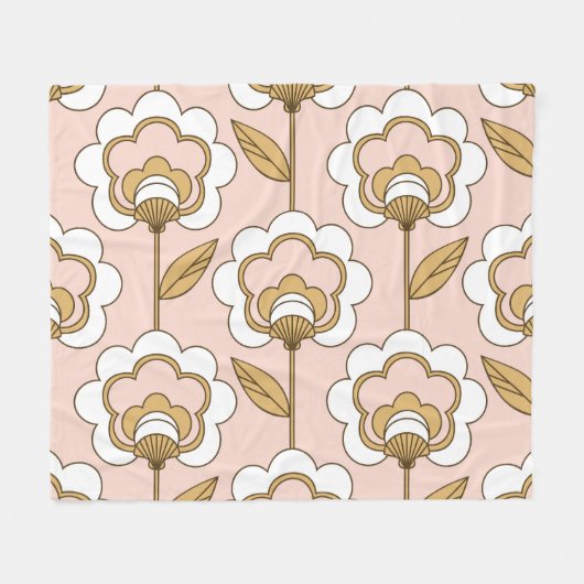 Retro floral: naadloos  patroon. fleece deken (Voorkant (Horizontaal))