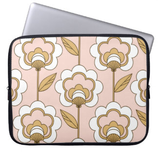 Retro floral: naadloos  patroon. laptop sleeve