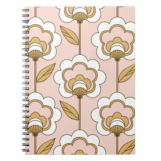 Retro floral: naadloos patroon. notitieboek (Voorkant)