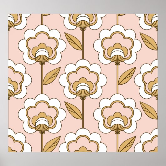 Retro floral: naadloos  patroon. poster (Voorkant)