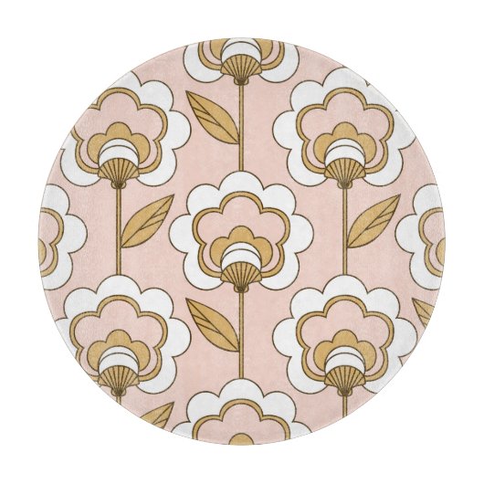 Retro floral: naadloos patroon. snijplank (Voorkant)