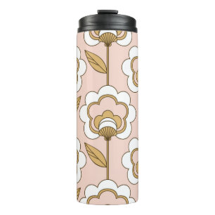 Retro floral: naadloos patroon. thermosbeker