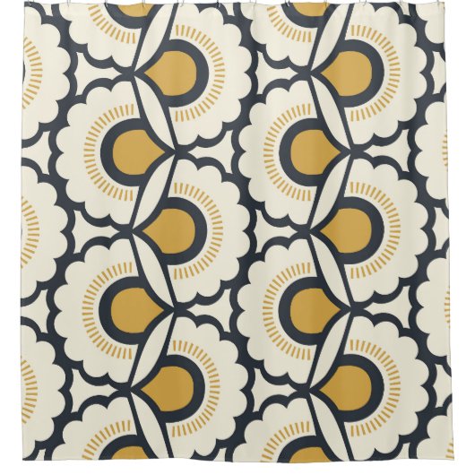 Retro Floral: naadloze  elementen Douchegordijn (Voorkant)