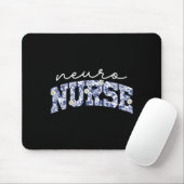 Retro Floral Neuro Nurse Neurology Neurologist Rn  Muismat (Met muis)