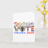 Retro Floral Obama 2028 Kaart (Gele Bloem)