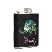 Retro Floral Olifant Design Heupfles (Rechts)