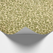 Retro Floral Olive Green Flowers Cadeaupapier (Hoek)