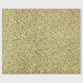 Retro Floral Olive Green Flowers Cadeaupapier (Vlak)