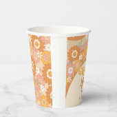 Retro floral one groovy baby papieren bekers (Rechts)