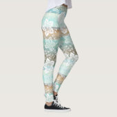Retro Floral op het flessenhol van de Cool Stripes Leggings (Rechts)