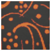 Retro Floral Oranje Black Stof (Swatch)