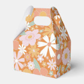 Retro Floral oranje roze Birthday Bedankdoosjes (Achterkant)