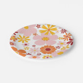 Retro Floral oranje roze Birthday Paper Bord (Gekanteld)