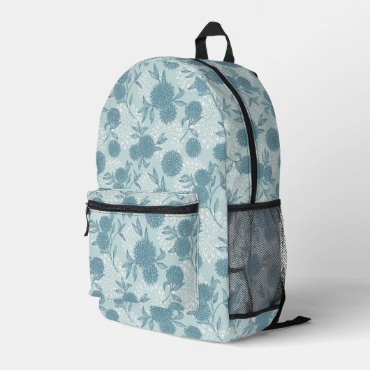 Retro Floral Patroon 2 2 Bedrukte Rugzak (Achterkant Hoek Rechts)